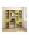 Kids Desk with Library from Melamine Green 180x55x180cm