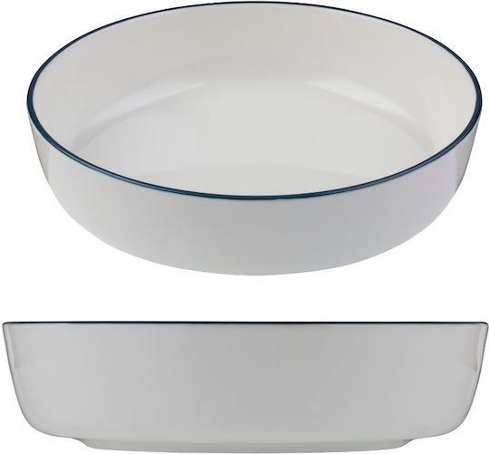 XM-Casa Deep Serving Plate Porcelain Blue with Diameter 21cm