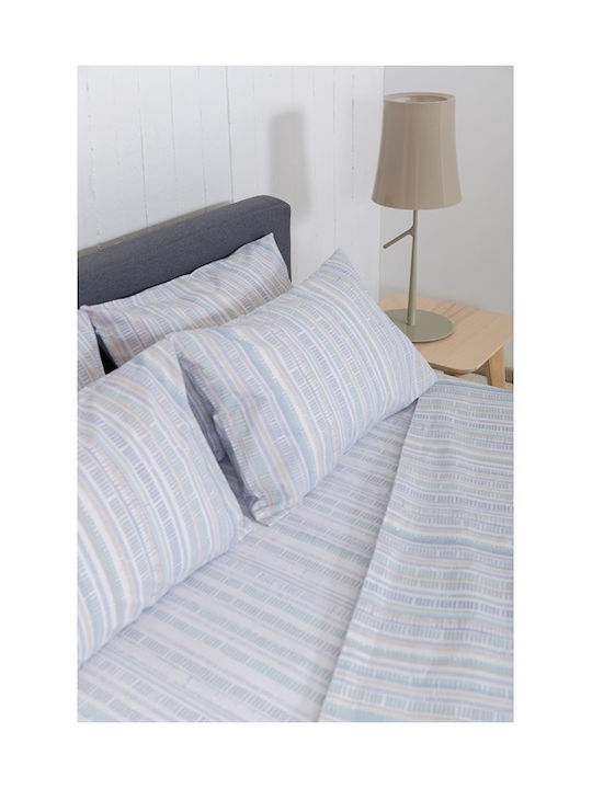Biokarpet Σετ Σεντόνι Naf Naf Summit 154 Denali Blue-σετ Σεντόνια Υπέρδιπλα Λάστιχο
