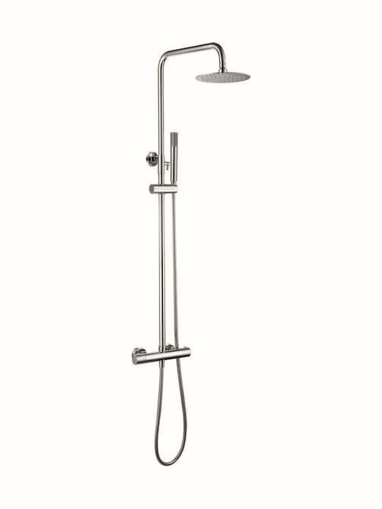 Imex Shower Column with Bathtub Mixer Silver