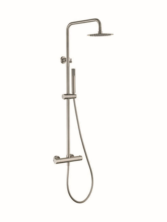 Imex Shower Column with Bathtub Mixer Silver