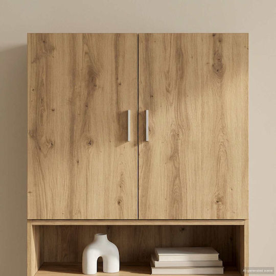 Wall Living Room Cabinet Made of Particle Board in Oak 80x42.5x64cm