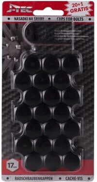 Wheel Bolt Cap 17mm Black Pack 21 Pieces J21301