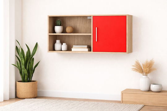 Silky Kinder Bücherregal Wandhalterung Holz Rote 100x30x43cm