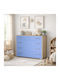 Holz Boden Bücherregal Hellblau 80x45x90cm