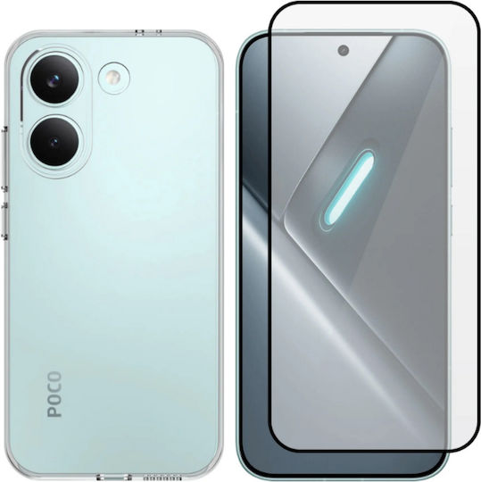 Vivid Set Back Cover Silicone / Tempered Glass Set with Tempered Glass Transparent (Poco X8 Pro)