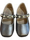 Kids Pumps & Ballerinas With Hoop & Loop Closure Silver