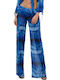 Bluepoint Pantaloni largi de plajă pentru femei Ocean Blue