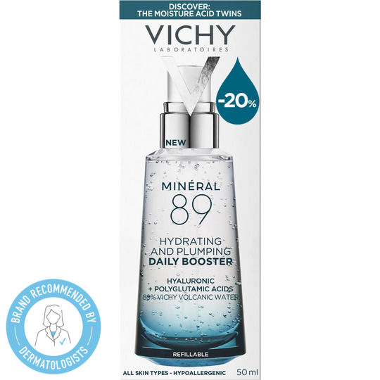 Vichy Mineral 89 Booster Moisturizing Serum Face Booster with Hyaluronic Acid 50ml