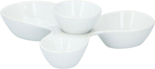 Atmosphera Dessert Tower Stand 4 Slots White Porcelain W24xL22xH7cm 2 Pieces