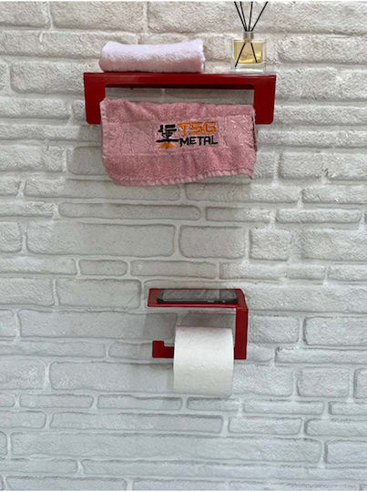 SteweHome Bathroom Accessory Set Metal Red 2 Pieces