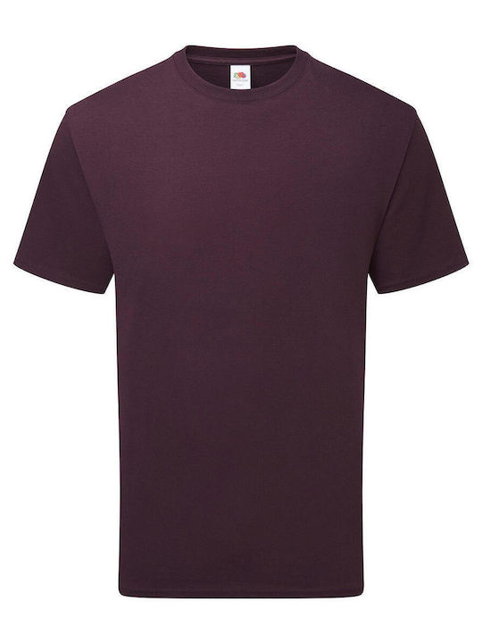 Fruit of the Loom Ανδρικό Διαφημιστικό T-shirt Κοντομάνικο Dark Plum