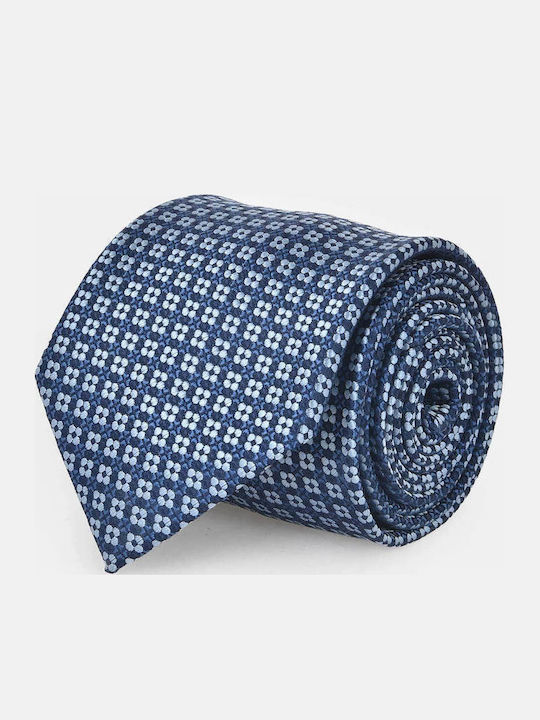 Berto Lucci Men's Tie with Printed Pattern in Blue Color