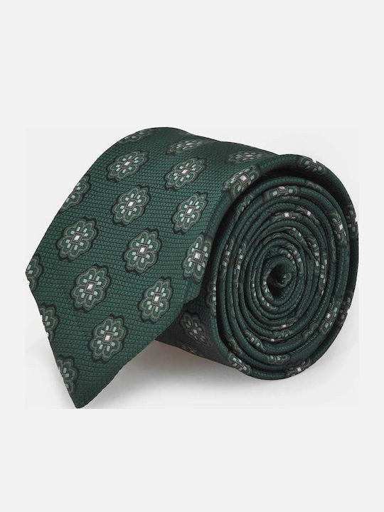 Berto Lucci Men's Green Pattern Tie