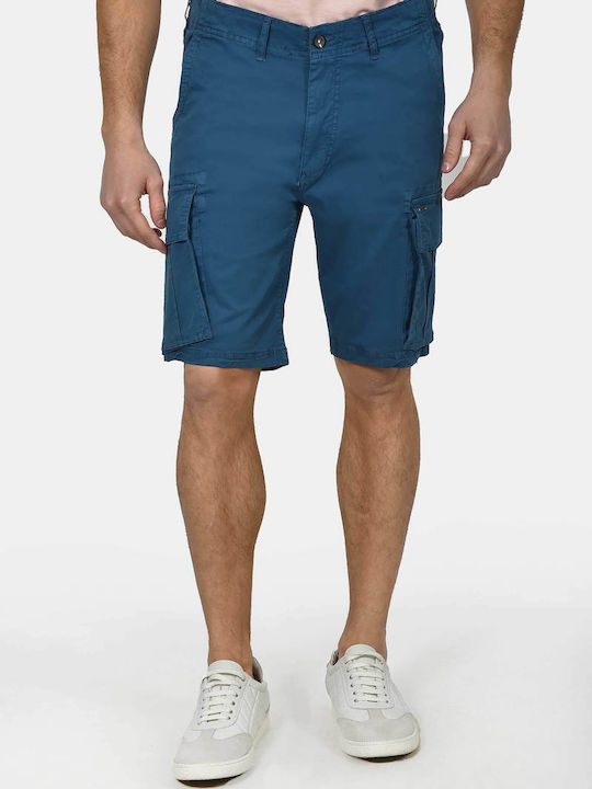 Pantaloni Scurți Bărbați Cargo Albastru Deschis