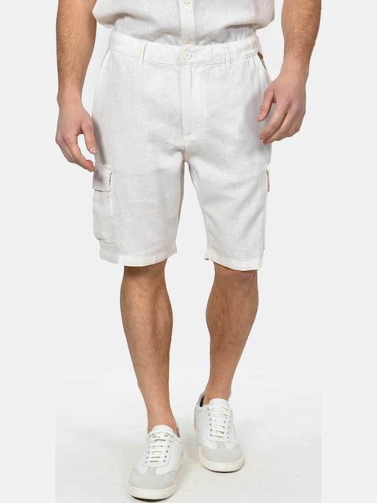 Pantaloni Scurți Bărbați Cargo Albi