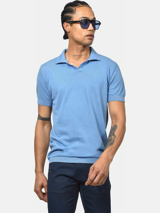 Berto Lucci Polo Herrenbluse Hellblau