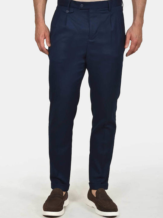 Berto Lucci Ανδρικό Παντελόνι Slim Fit Navy