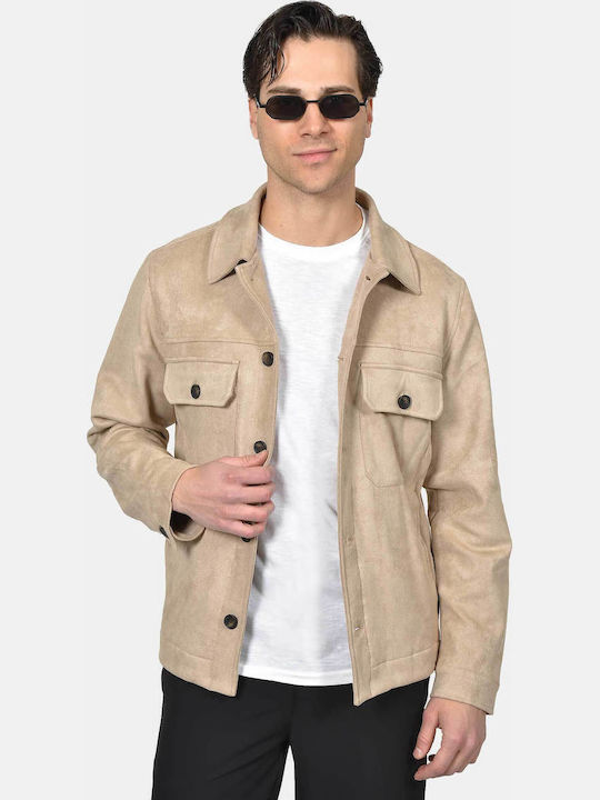 Berto Lucci Long Sleeve Overshirt in Regular Fi...