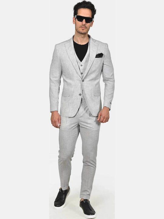 Berto Lucci Winter Men's Suit with Vest Slim Fi...