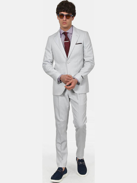 Berto Lucci Men's Suit Grey Light
