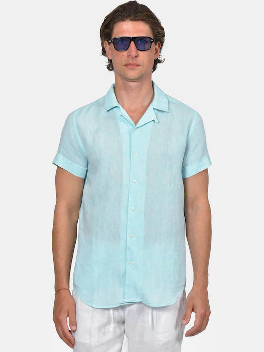 Berto Lucci Short Sleeve Linen Shirt in Regular...