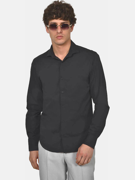 Berto Lucci Long Sleeve Shirt in Regular Fit Black