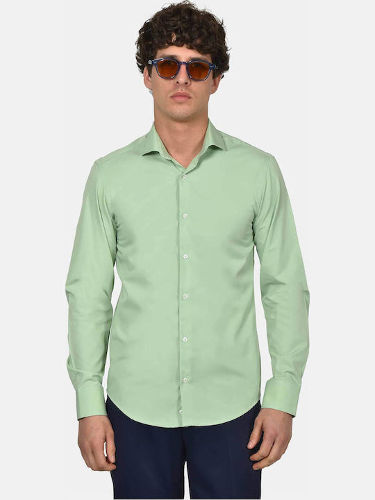 Berto Lucci Long Sleeve Shirt in Regular Fit Green