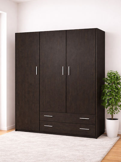 Τρίφυλλη Ντουλάπα Wenge 150x60x180cm