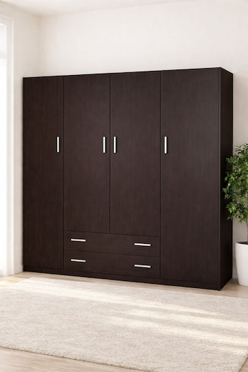 Τετράφυλλη Ντουλάπα Wenge 200x60x180cm