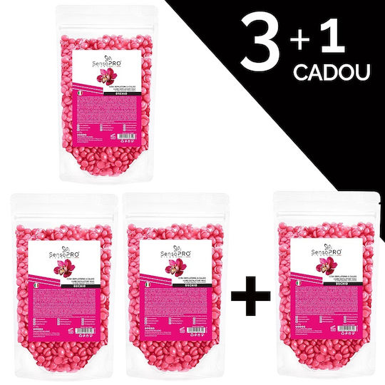 Set 3+1 Gratis Elastisches Wachs Granulate Sensopro Milano Orchidee 100g