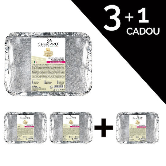 Set Ceară Depilatoare Tradițională 3+1 Gratuit Sensopro Milano Ciocolată Albă 500g