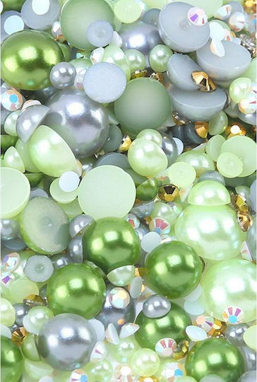 Pietre Decorative Jumătate Perle 20gr Verde Mix