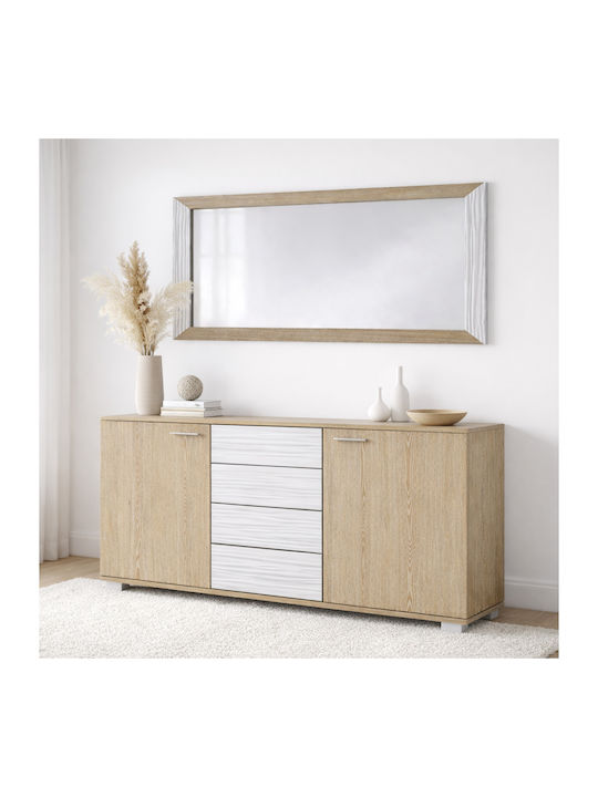 Sarris Μπουφές Ξύλινος mit Spiegel Eiche 150x45x88cm
