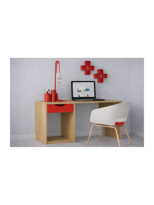 Kinder Schreibtisch aus Melamin Rote 130x55x80cm