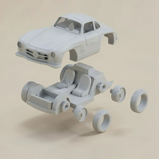 Unpainted 3D Figure Model Kit Car Mercedes 300SL Painting DIY Gift Colors 30 cm 1:6