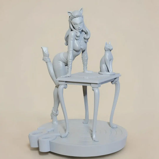 Άβαφη 3d Φιγούρα Catwoman Standing By Table 3d Βάψιμο Diy Δώρο Χρώματα 30 Cm 1:6