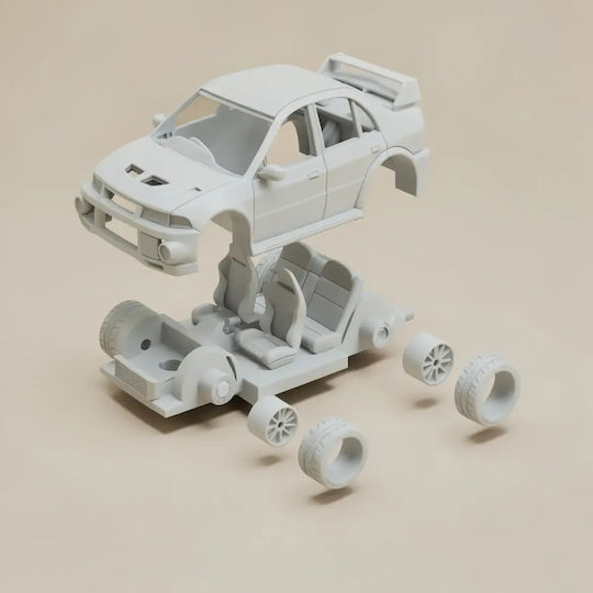 Unpainted 3D Figure Model Kit Car Lancer Evolution VI Painting DIY Gift Colors 15.2 Cm 1:12
