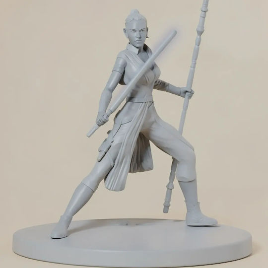 Άβαφη 3d Φιγούρα Rey Jedi Star Wars Βάψιμο Diy Δώρο Χρώματα 30 Cm 1:6