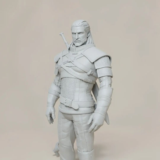 Figurină 3D Nevopsită Geralt Rivia Witcher 3 Poziție Cu Bază 3D Vopsire Diy Cadou Culori 20 Cm 1:8