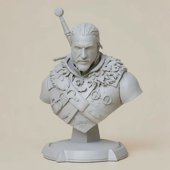 Figurină 3D Nevopsită Geralt Bust 155mm Cap Demon The Witcher 3 Vopsire Diy Cadou Culori 15,2 Cm 1:12