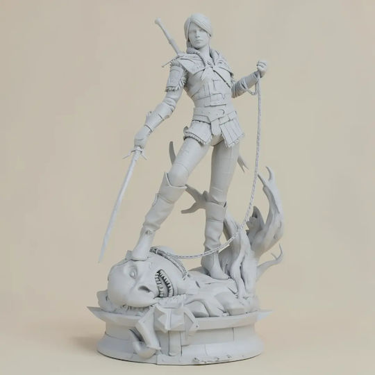 Figurină 3D Nevopsită Ciri The Witcher 4 Vopsire Diy Cadou Culori 30 Cm 1:6