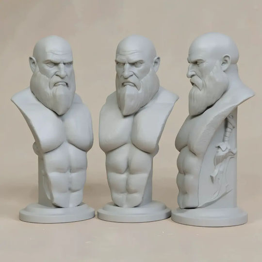 Άβαφη 3d Φιγούρα Basic Kratos Bust Βάψιμο Diy Δώρο Χρώματα 30 Cm 1:6