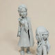 Unpainted 3D Figure Game Thrones Daenerys Targaryen Chibi 3D Printing Figurine Painting DIY Gift Colors 20 Cm 1:8