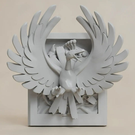 Unpainted 3D Pokemon Ruby Gameboy Gold Cartridge Ho Oh Figure Painting DIY Gift Colors 15.2 Cm 1:12