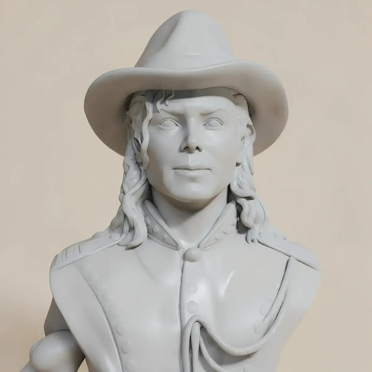 Unpainted 3D Figure Michael Jackson Bust Digital Sculpture Painting DIY Gift Colors 15.2 Cm 1:12