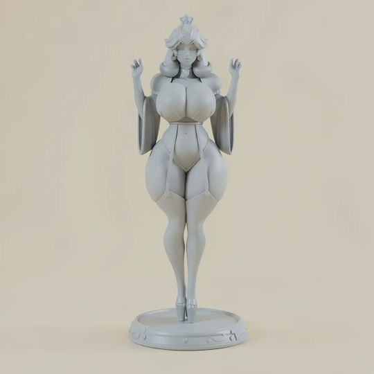 Unpainted 3D Figure Princess Peach Thicc Version 3D Printing Model Super Mario Painting DIY Gift Colors 30 Cm 1:6