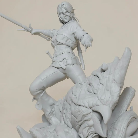 Unbemalte 3d Figur Ciri Witcher Dämon 3d Bemalung Diy Geschenk Farben 20 Cm 1:8