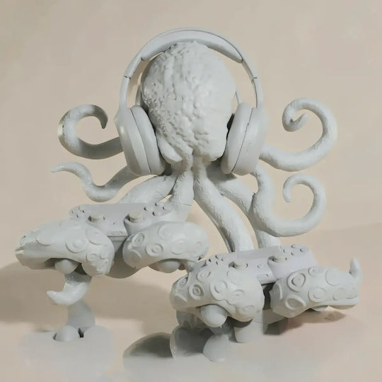 Unpainted 3D Figure Octopus Controller Headphone Holder 3D Painting DIY Gift Colors 30 Cm 1:6