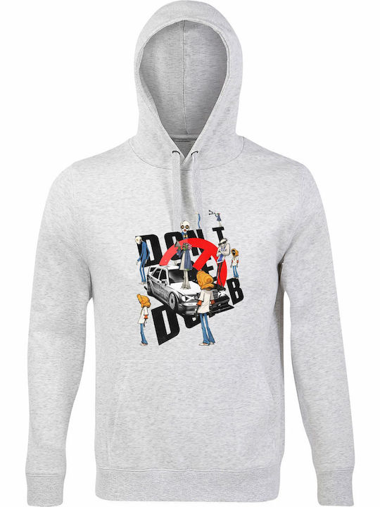 Kapuzenpulli Unisex Bio-Baumwolle "Asap Rocky Dont Be Dumb Design" Grau